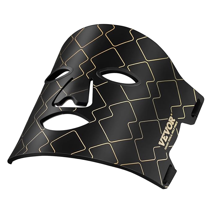 VEVOR Red Light Face Mask, LED Face Mask with 3 Wavelengths and 3 Intensity Levels, Soft Silicone Facial Skin Care Device for Skin Health, Anti Aging Wrinkles, Portable for Travel and Home Use