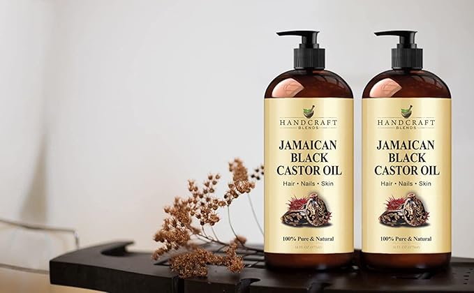 Handcraft Blends Jamaican Black Castor Oil - 16 Fl Oz - 100% Pure and Natural - Premium Grade Oil for Hair Growth, Eyelashes and Eyebrows - Carrier Oil - Hair and Body Oil