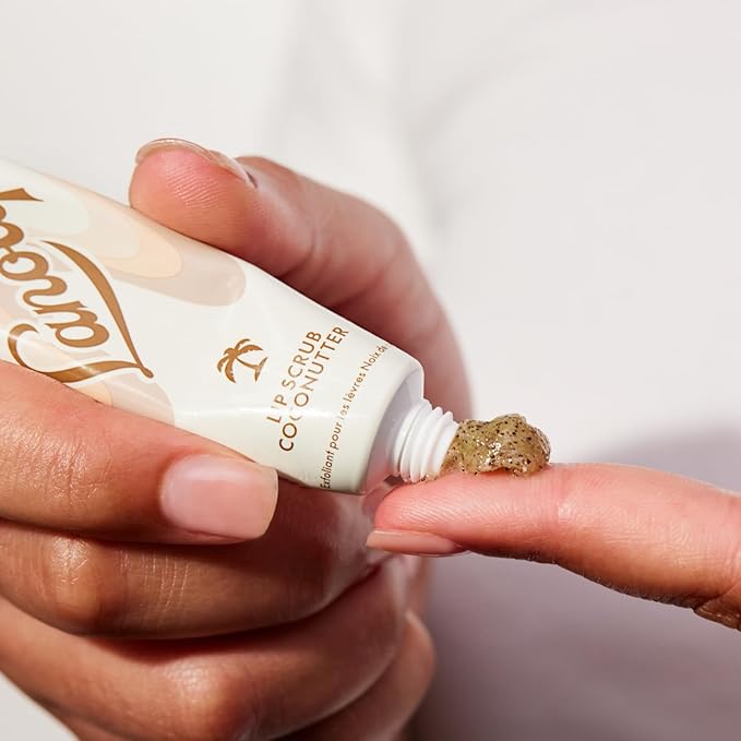 Lanolips Lip Scrub - Natural Lip Exfoliator Made with Lanolin, Vitamin E & Finely Ground Coconut Shells - Gentle Sugar Scrub for Healthy, Soft Lips - Coconutter (.35 oz)