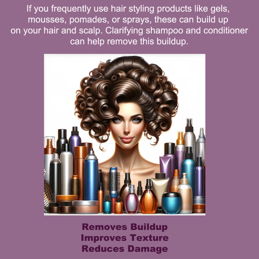 Clarifying Shampoo and Conditioner Set- Hydrating, Calming & Removes Buildup, For All Hair Types, Clarifying Cleanse for Dirt, Oil & Hard Water Buildup, for Men Women MYSTÉRE BEAUTÉ - 16 fl oz each