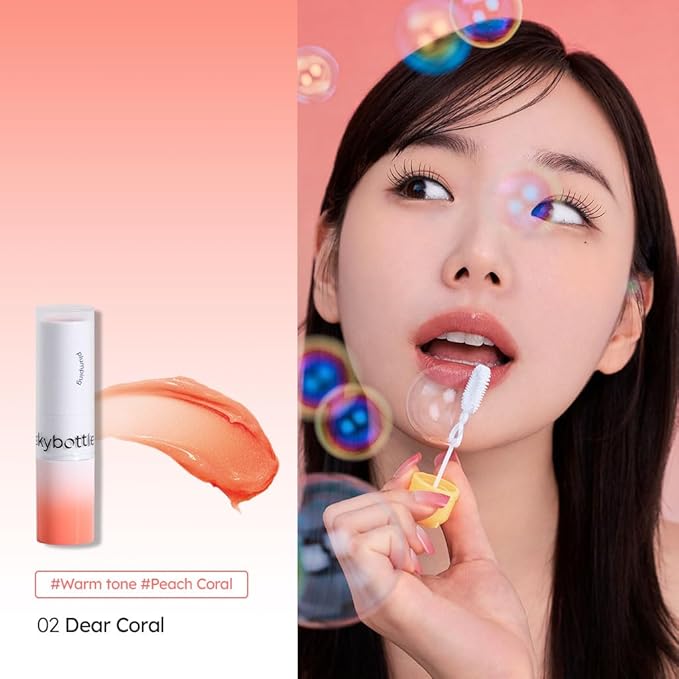skybottle Volumizing Color Lip Balm #02 Dear Coral, Lip Plumper, Tinted Chapstick, Clean Lip Gloss, Natural Makeup, Korean Lip Balm, Girls Valentine Gift, 0.12oz
