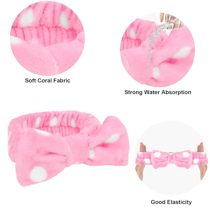 Casoty 18 Pcs Spa Headbands with Plush Sleep Eye Masks Set, Slumber Party Supplies for Women Girls, Skincare Headbands, Makeup Headband for Face Washing Shower Yoga Spa Pajama Party