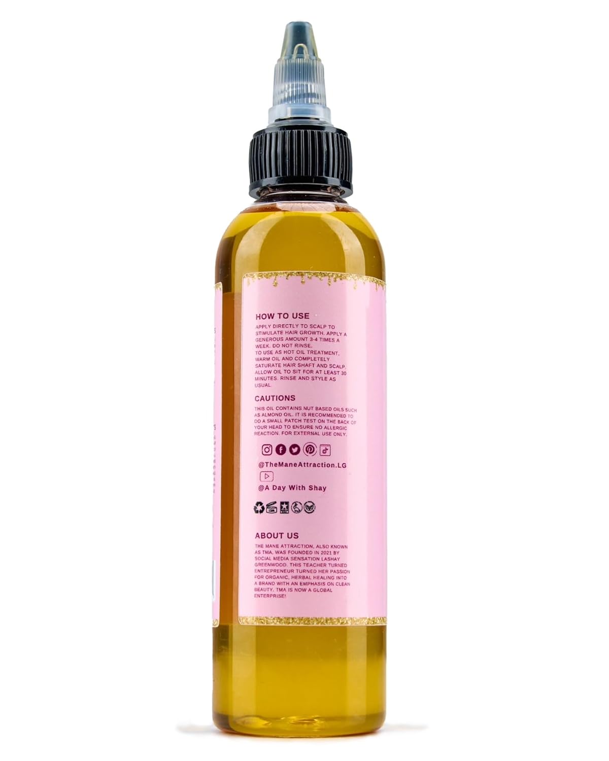 The Mane Attraction Hair Oil for All Hair Types, Infused with Rosemary Oil, Castor Oil & Black Seed Oil - Stimulating Hair Growth, Seals in Moisture, Soothes Irritated Scalp - 4 Fl Oz