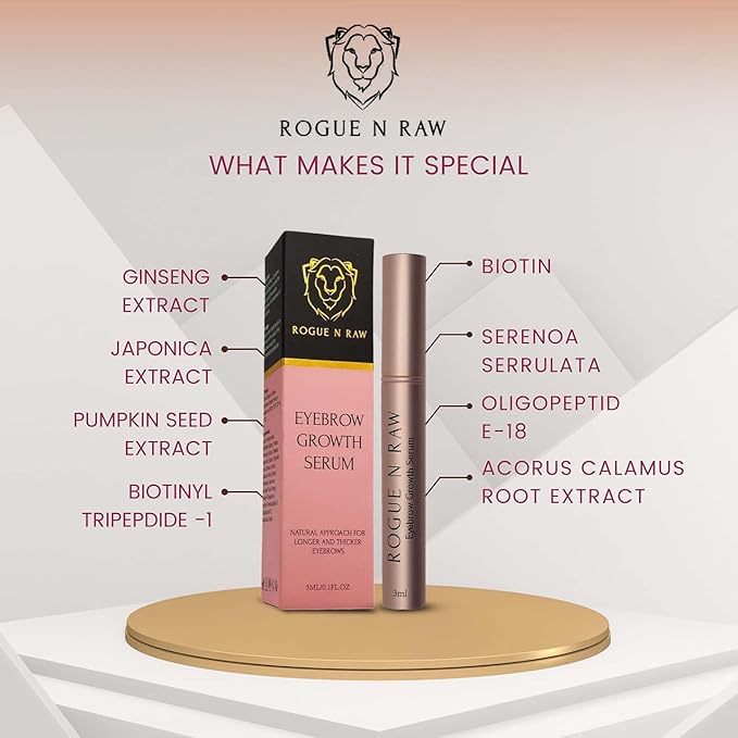 Eyebrow Growth Serum – 3ml Natural Ingredients Eyebrow Serum to Grow Thicker Brows, Eyebrow and Eyelash Enhancing Serum