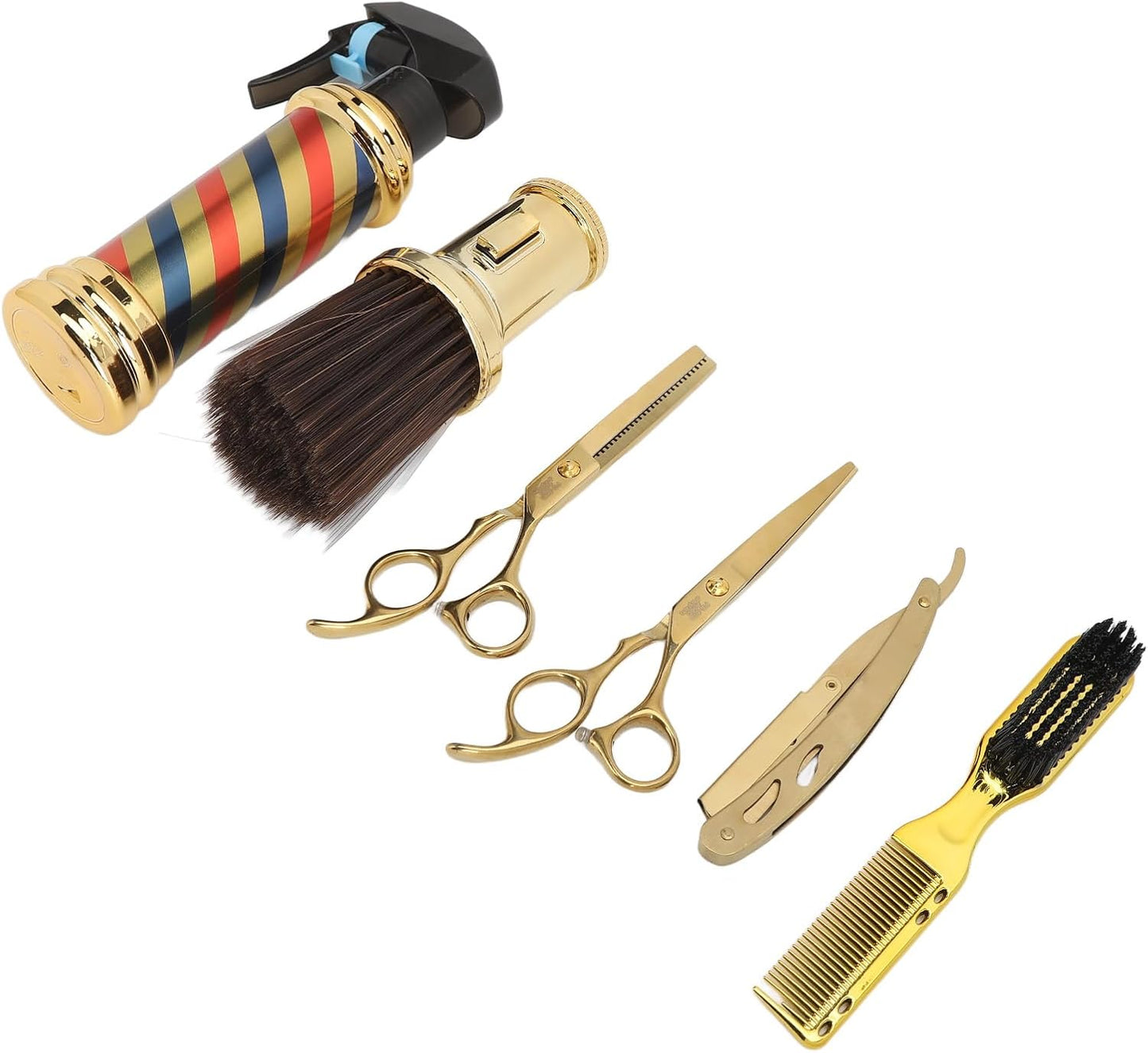 6pcs Hair Cutting Scissors Kit, Salon Haircut Scissors Barber Shears Set with Cutting Thinning Scissors Comb Spray Bottle, Hairdressing Shears Set for Men Women at Home or Salon, Wholesale Business