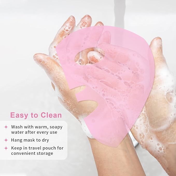 Bundle of CONBELLA Cold Face Eye Masks Ice Face Mask Hot Cold Compress and Ice Face Mask and Silicone Face Mask Cover Set