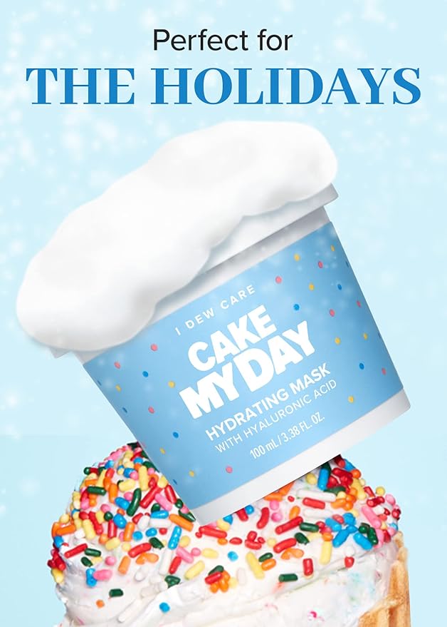 I DEW CARE Wash Off Face Mask - Cake My Day | With Hyaluronic Acid, Self Skin Care, Facial Treatment, Vegan, Cruelty-Free, Paraben-Free, Exfoliating, Deep Cleansing Detox, 3.38 Oz