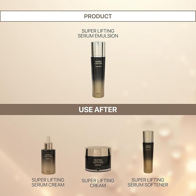 IPSE Korean Face Serum Super Lifting Moisturizing Emulsion 140ml | Anti-Aging, Face Serum | Peptide Complex & Blue Complex | Reduces Fine Lines, Wrinkles, Boosts Collagen