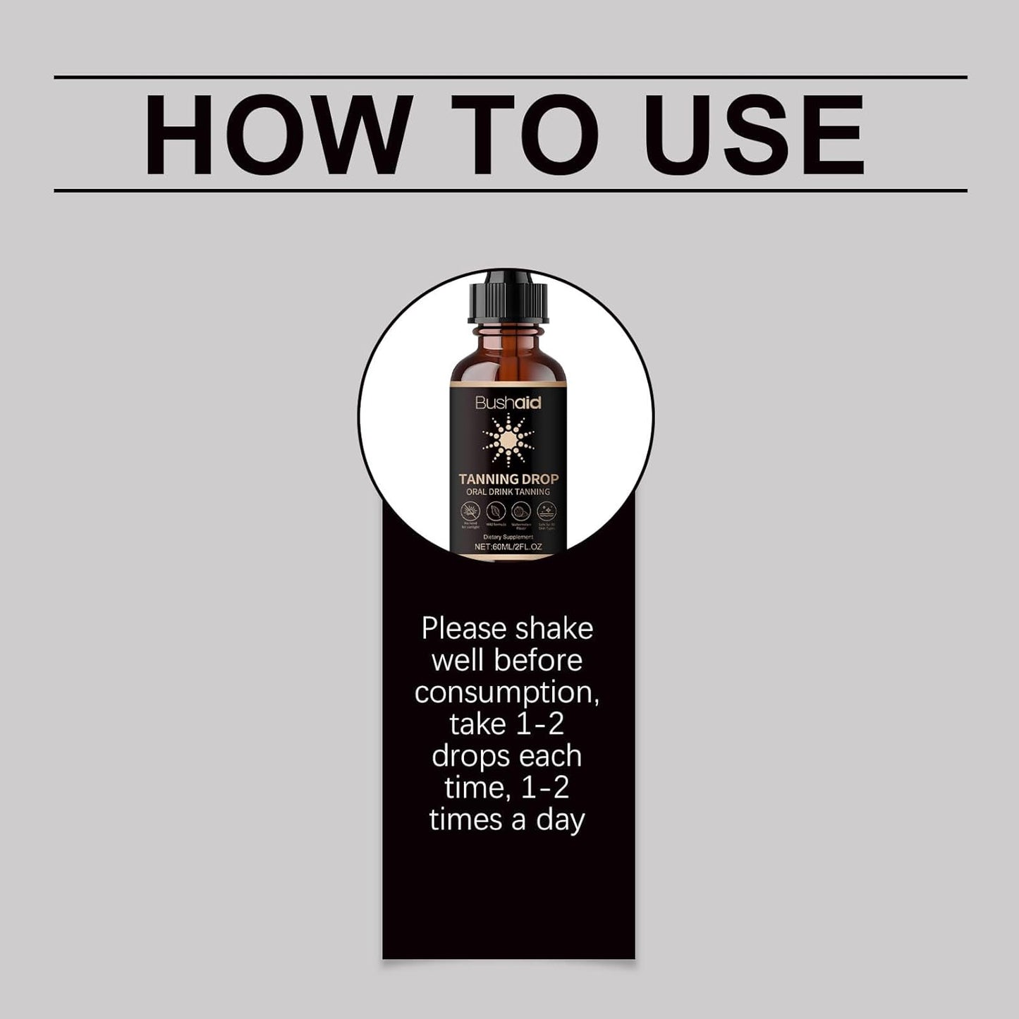 Tanning Drops, 2Fl Oz Sunless Tanning Drops To Drink, Bronzing Tanner for Face and Body, Long-Lasting Tans Without Sun, Enhancing Natural Skin Tone for All Skin Types