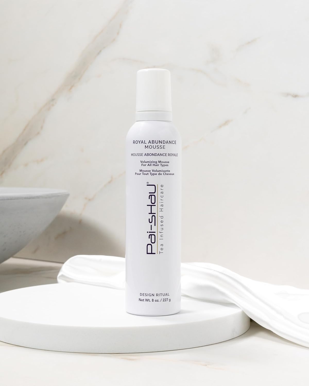 Pai-Shau Royal Abundance Mousse - Volumizing & Nourishing Hair Mousse for Styling - Adds Shine & Soft, Touchable Hold - Long Lasting Hold Ideal for All Hair Types - 8 fl. Oz