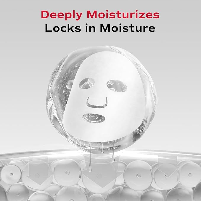 Collagen Face Mask - Hydrating & Moisturizing Sheet Mask with Natural Centella Asiatica for Soothing Skincare, Deeply Nourishing Dry Skin 4-Count