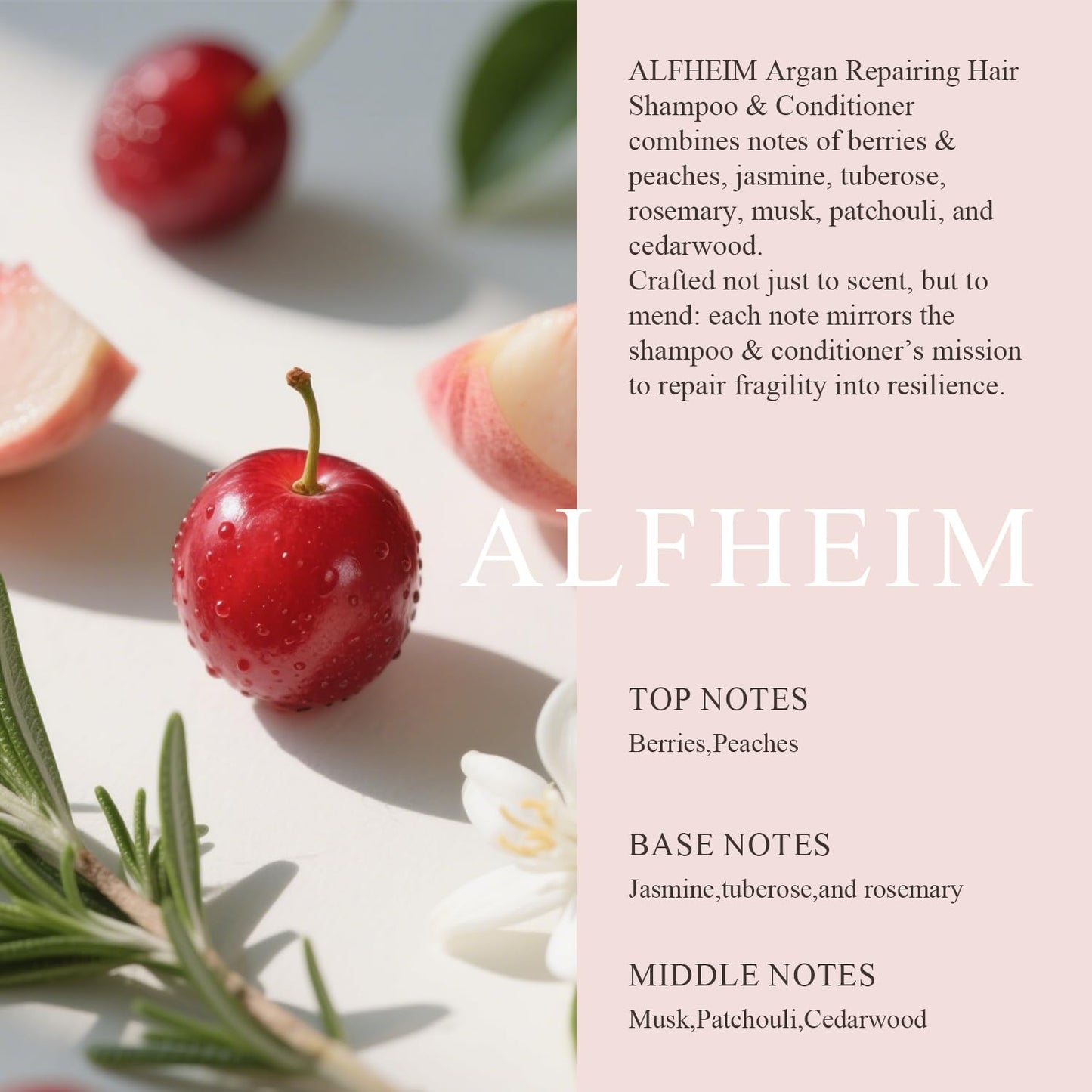 ALFHEIM Argan+ Repairing Shampoo & Conditioner Set for Dry, Damaged & Frizzy Hair with Argan Oil, Keratin – Deep Repair, Moisture, Shine & Frizz Control – Color Safe, Sulfate Free – 33.8 oz × 2