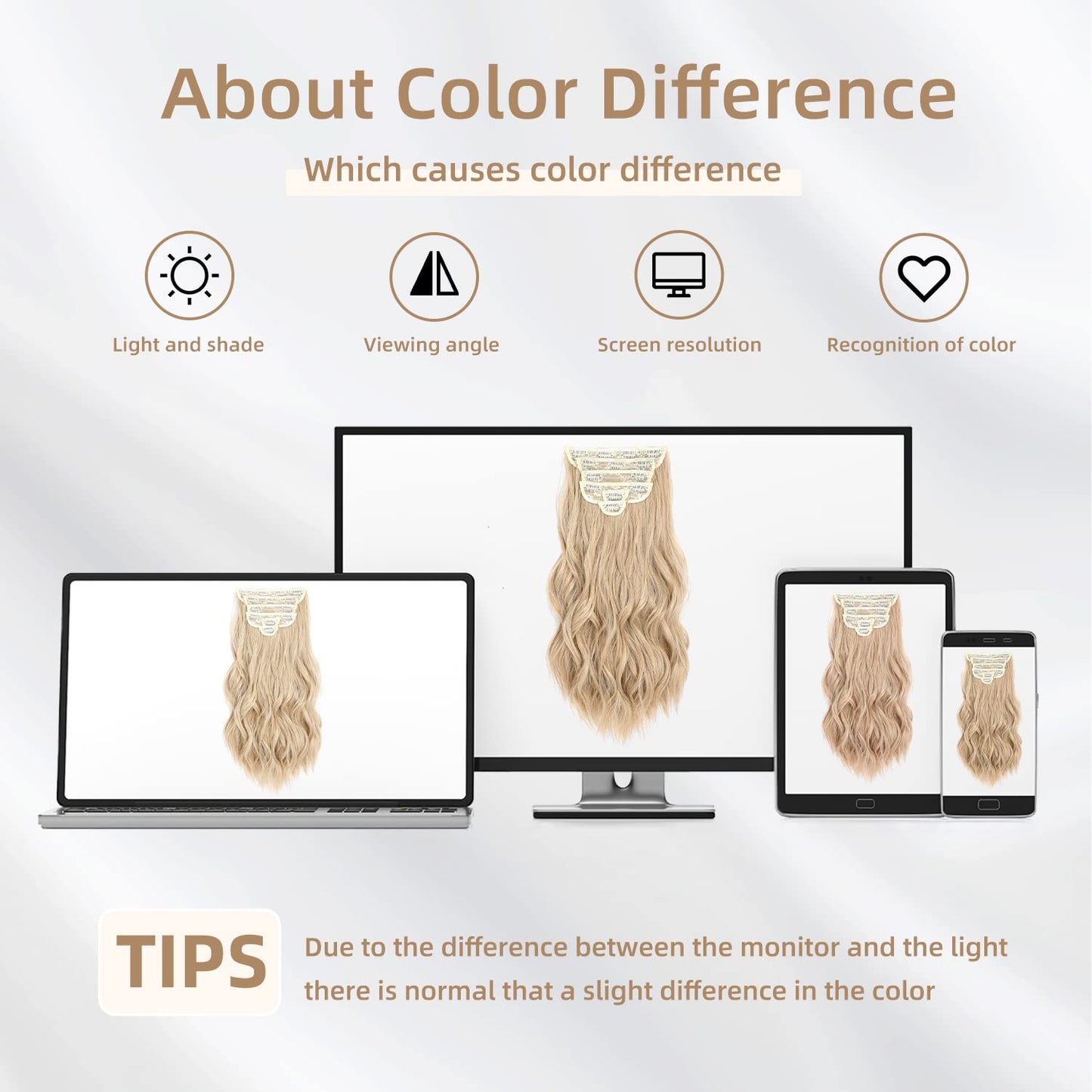 Clip in Hair Extensions, 6 PCS Natural & Blends Well Hair Extensions, Long Wavy Hairpieces(20inch, 6pcs, Light Blonde)