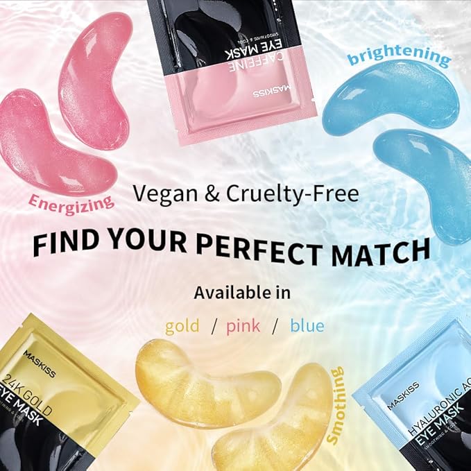 24k Gold Under Eye Patches & 3 in 1 Eye Masks Gift Set, Collagen Eye Patches for Dark Circles Undereye Bags Wrinkles and Puffiness, Eye Skin Care Gift for Her