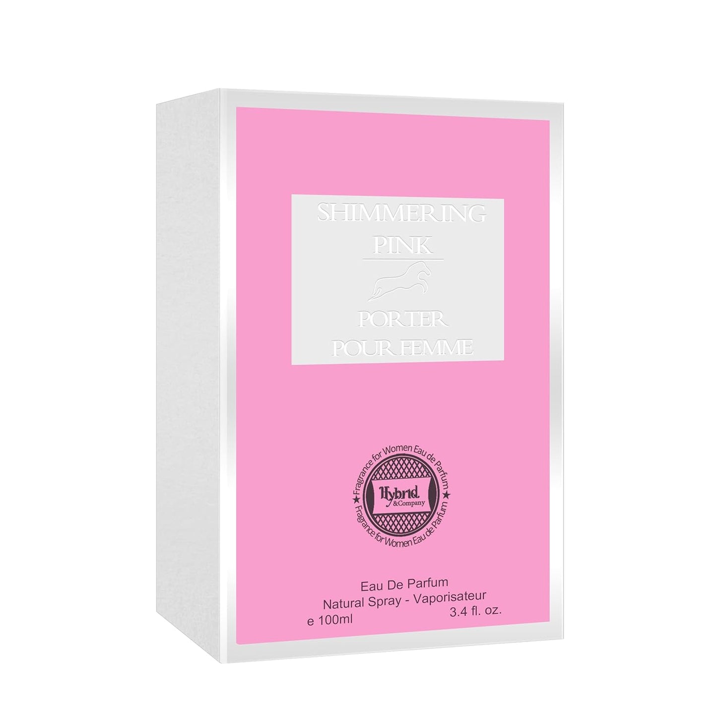 Hybrid & Company Women Shimerring Pink Porter Eau De Parfum Vaporisateur Natural Spray 3.4 Fl Oz
