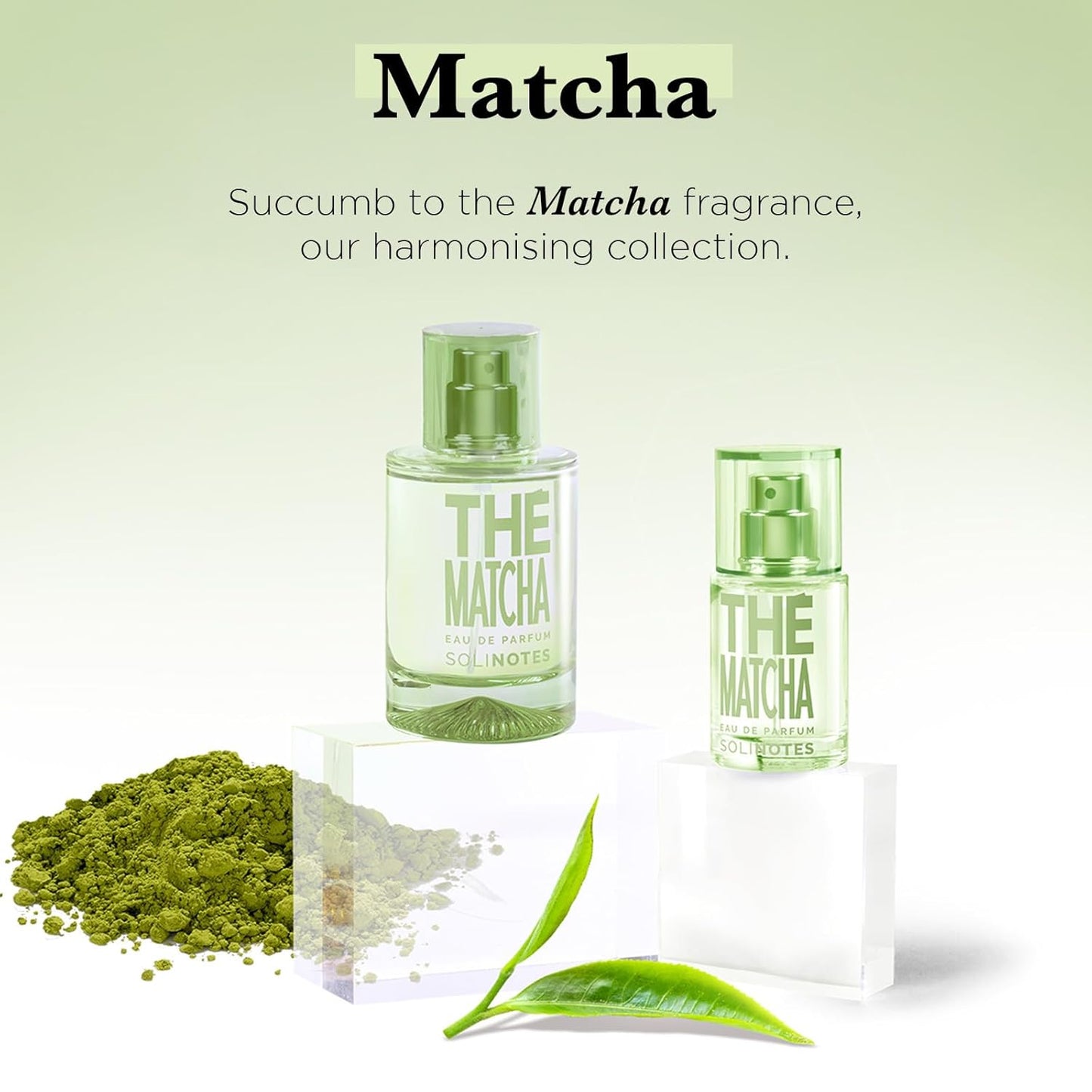 Solinotes Matcha Tea Perfume for Women, 1.7 Fl Oz/ 50 ML Eau De Parfum, Delicate Floral and Soothing Scent with Premium Ingredients - Clean Perfume, Cruelty Free, Vegan, Made in France