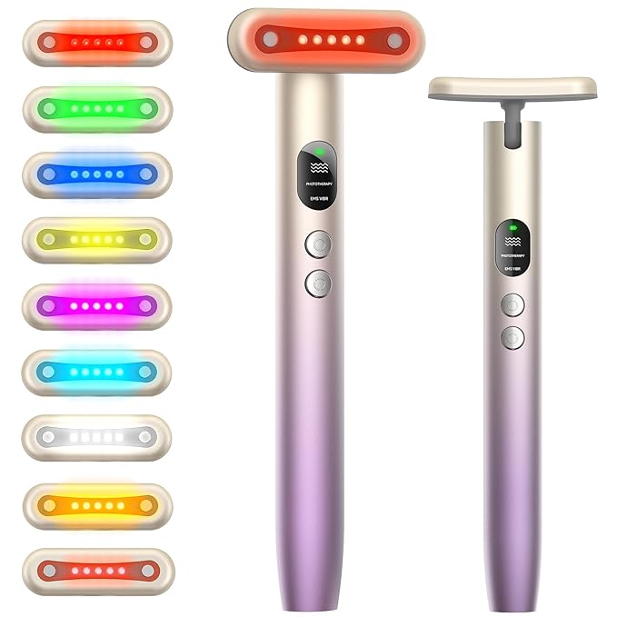 Red-Light-Therapy-for-Face,9 in 1 LED Light Therapy Eye Equipment for Skin Care, Red Light Therapy Face Massager Eye Beauty Skincare Rejuvenation Tool Microcurrent Facial Device Gift for Women at Home