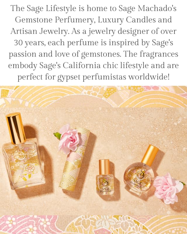 The Sage Lifestyle Diamond Spray Perfume, Sandalwood, Amber, Musk for Women, Luxury Long Lasting Scent, Vegan & Cruelty Free, Made in USA, 2 oz Travel Size Perfume