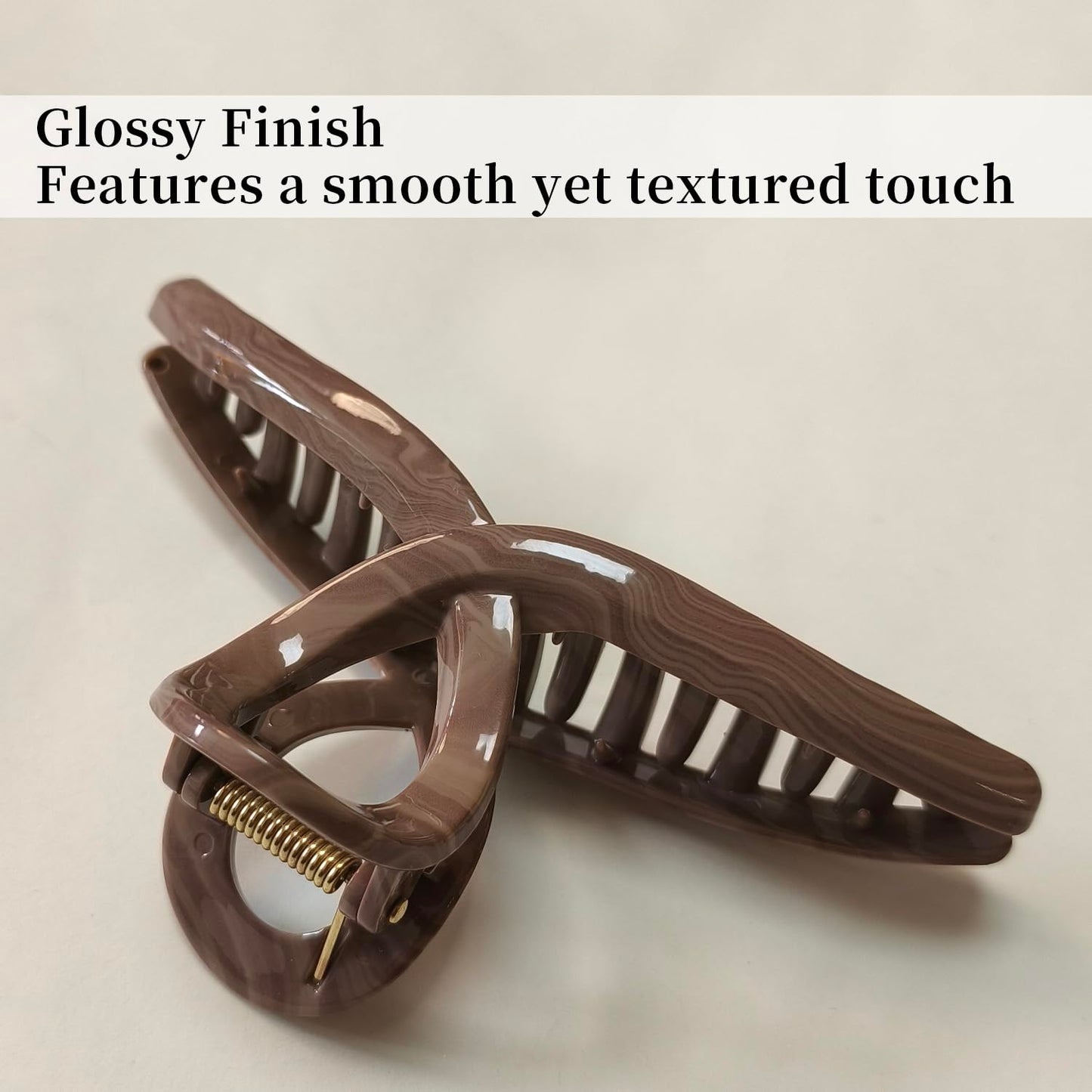 5 Inch Extra Large Claw Clips, 13 CM No Slip Glossy Jumbo Unbreakable XL Hair Clips for Thick Long Curly Hair, Big Hair Claw Clips, 2 Pack