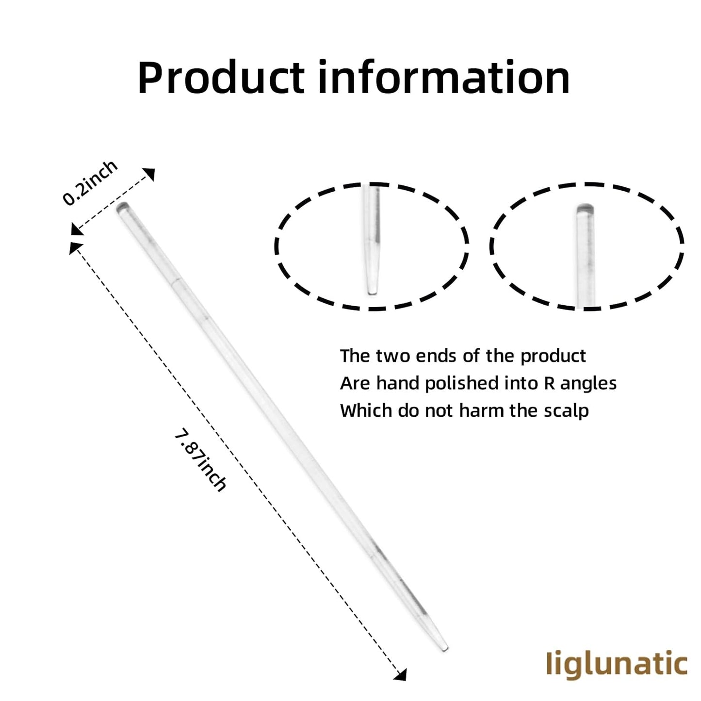 Hair Pins | Invisible Hair Sticks for Women with New Craft Technology - Gentle Rounded Ends, Transparent Minimalist Clips