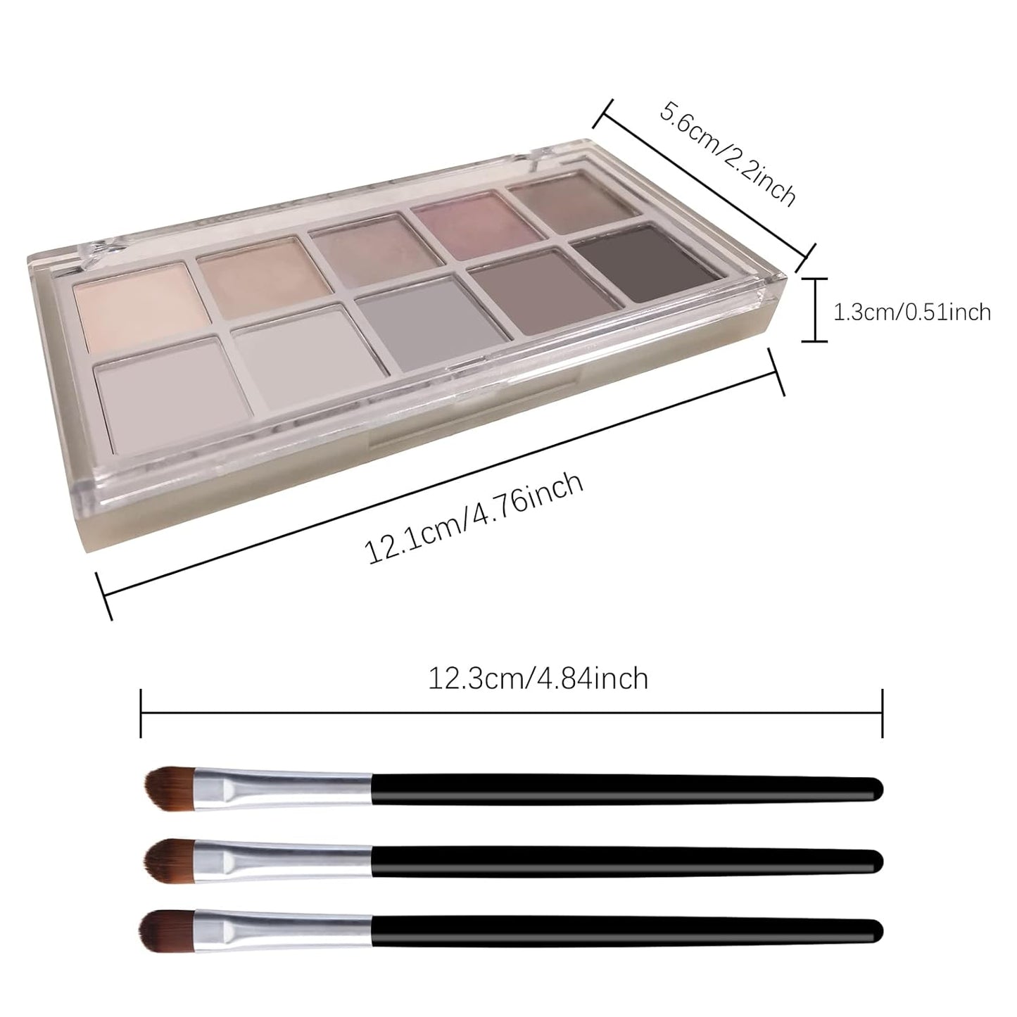 KYDA 10 Colors Nude Eyeshadow Palette, Neutral Grey Smokey Eye Pallete, Taupe Brown Matte Eye Shadow Palette, Ultra-Blendable, Long Lasting Natural Eyeshadow for Older Women, Smokey Grey