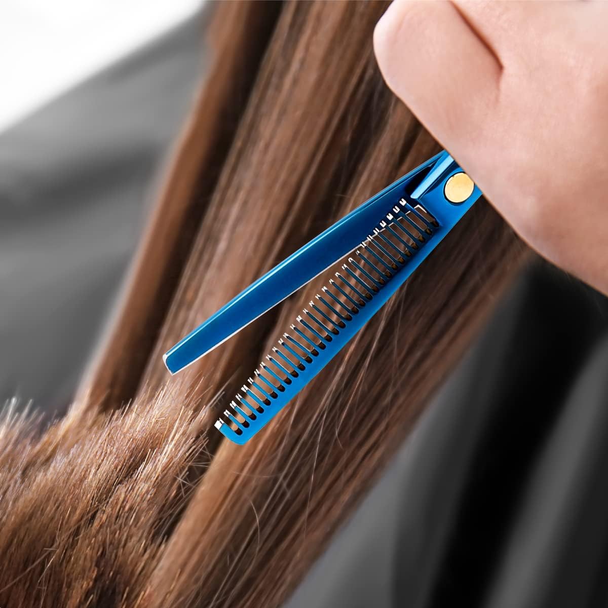 Professional Hair Cutting Scissors Sets Stainless Steel Barber Hairdressing Scissors Multifunctional Salon Thinning Scissors Straight Shears Tools for Men Women Home Use (Blue)