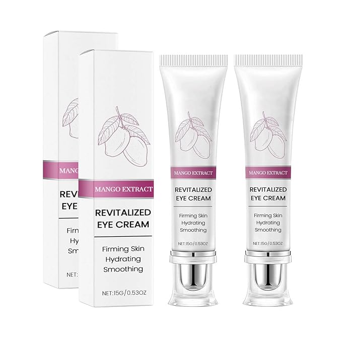 2PCS Mango Eye Cream, Eye Moisturizing Serum, Anti-Aging Treatment for Puffiness, Dark Circles & Fine Lines, Fast-Absorbing Hydration, 0.53 Fl Oz x 2