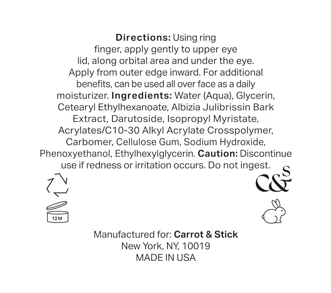 CARROT & STICK The Eye Cream with Botanical Extracts - Cruelty-Free Beauty, Suited for All Skin Types, 0.53 Ounce