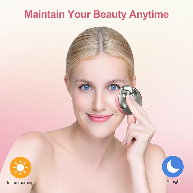 Ice Globes for Face, Anti-Puff Eye Roller, Dark Circles Under Eye Roller for Eyes and Neck, Durable Cryo Sticks for Face, Skin Care MassageTool for Daily Beauty Pink