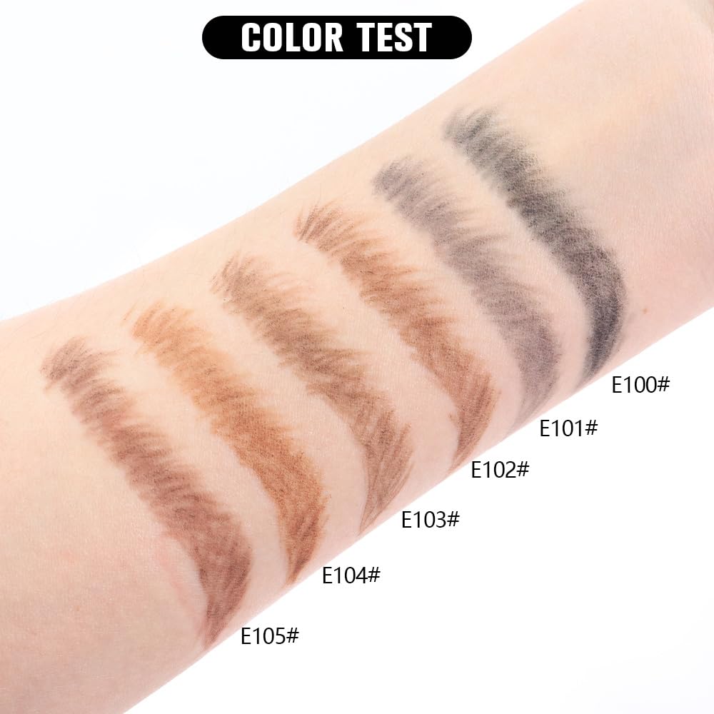 6Pcs Long Eyebrow Pencils Set - Brown Natural Look, for Eyebrows & Eyeliner, Waterproof & Sweat-Proof Wooden Hard-Core Brow Pencil with Sharpener, Long Lasting Makeup Kit for Beginners 103#