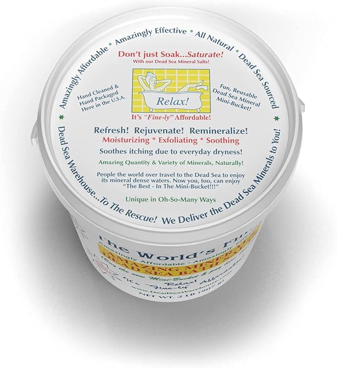 Dead Sea Warehouse – Amazing Minerals Dead Sea Bath Salts – 2 LBS – Highest Mineral Content – Natural Muscle Tension Relief