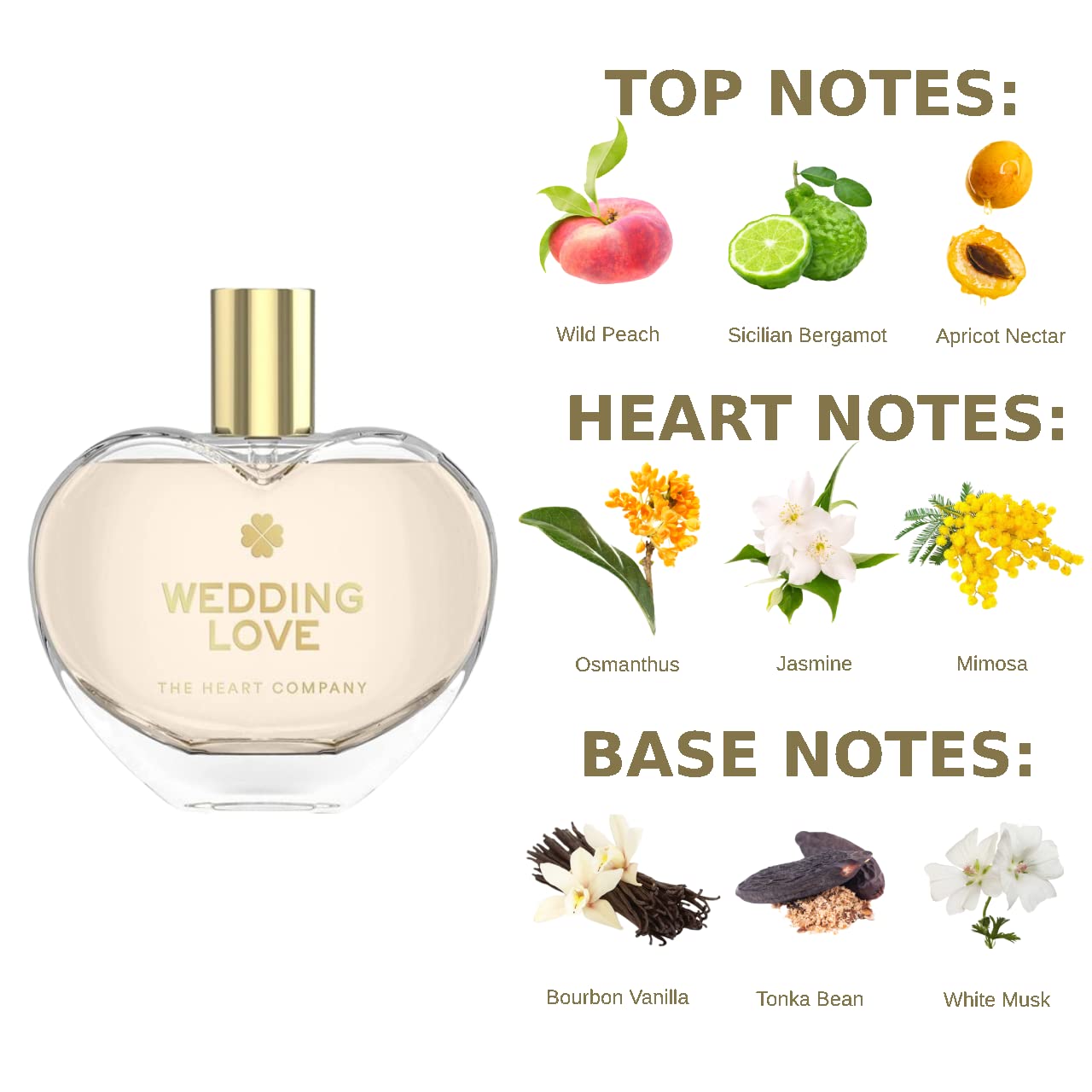 THE HEART COMPANY WEDDING LOVE Perfume for women | Fruity Sweet Women's Fragrance | Bridal Shower Gift | Wedding Gift for Bride | Vegan & Cruelty-Free EDP 75ml - 2.5 fl oz.