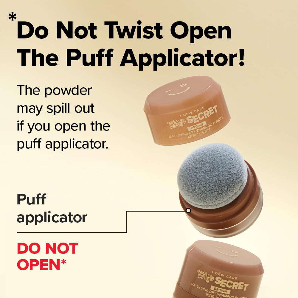 I DEW CARE Biotin Clarifying Dry Shampoo - Tap Secret Brown | Strengthening & Volumizing, Powder Type, Refillable, Travel size, Non-aerosol, Brunette, Korean Ginseng, 0.26 Oz