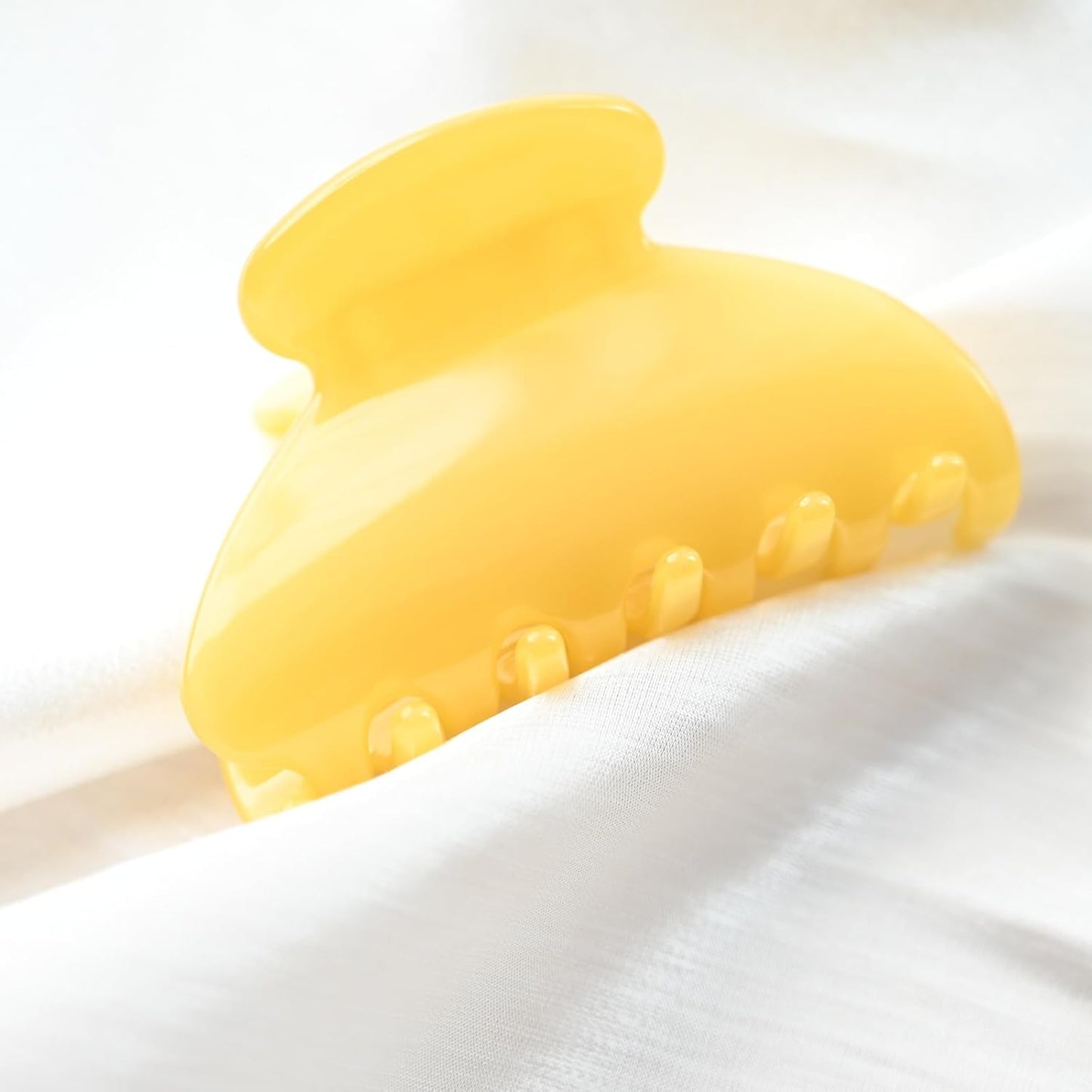 Handmade Celluloid Acetate French Design Barrettes Tortoise Shell Claws Hair Claw Luxury Fashion Accessories Hair Clip for Women (yellow)