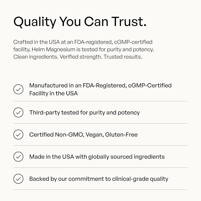 Helm Magnesium Glycinate 350mg – High Absorption Chelated Magnesium Supplement for Sleep, Calm, Stress, and Muscle Recovery – Non-GMO, Vegan, 90 Capsules