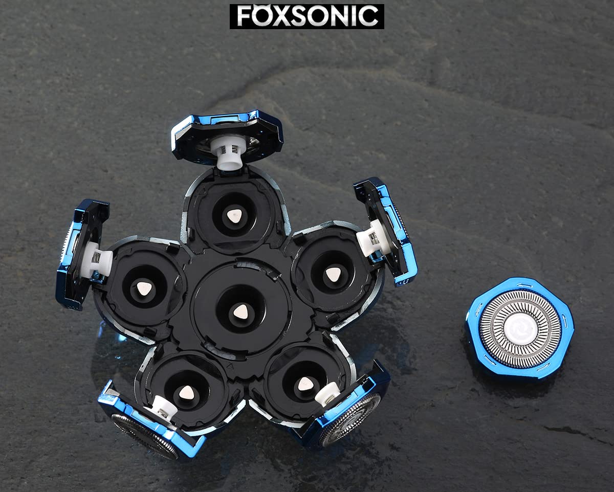 Universal Blue 6 Blades Shaver Replacement Heads for Head Shaver