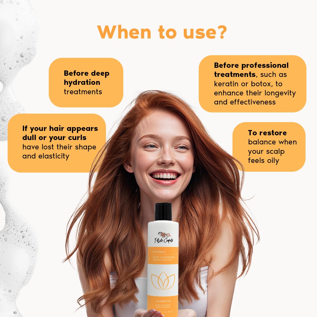 I Belli Capelli Ravenna B-tox Hair Smoothing Treatment with Deep Cleansing Shampoo and Repair Oil – Complete Straightening System for All Hair Types