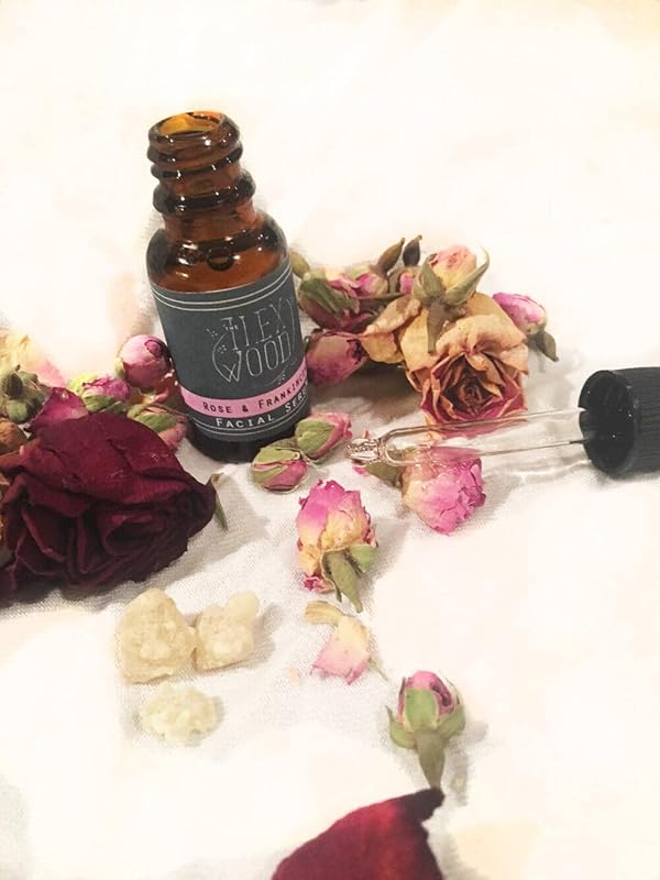 The Ilex Wood - Rose and Frankincense Face Serum - 100% Natural, Vegan, Moisturising, Anti Ageing, Wrinkle & Line Reducing Ingredients, Cruelty Free, Palm Oil Free, Plastic Free, Handcrafted - 20ml (0.68 fl oz)