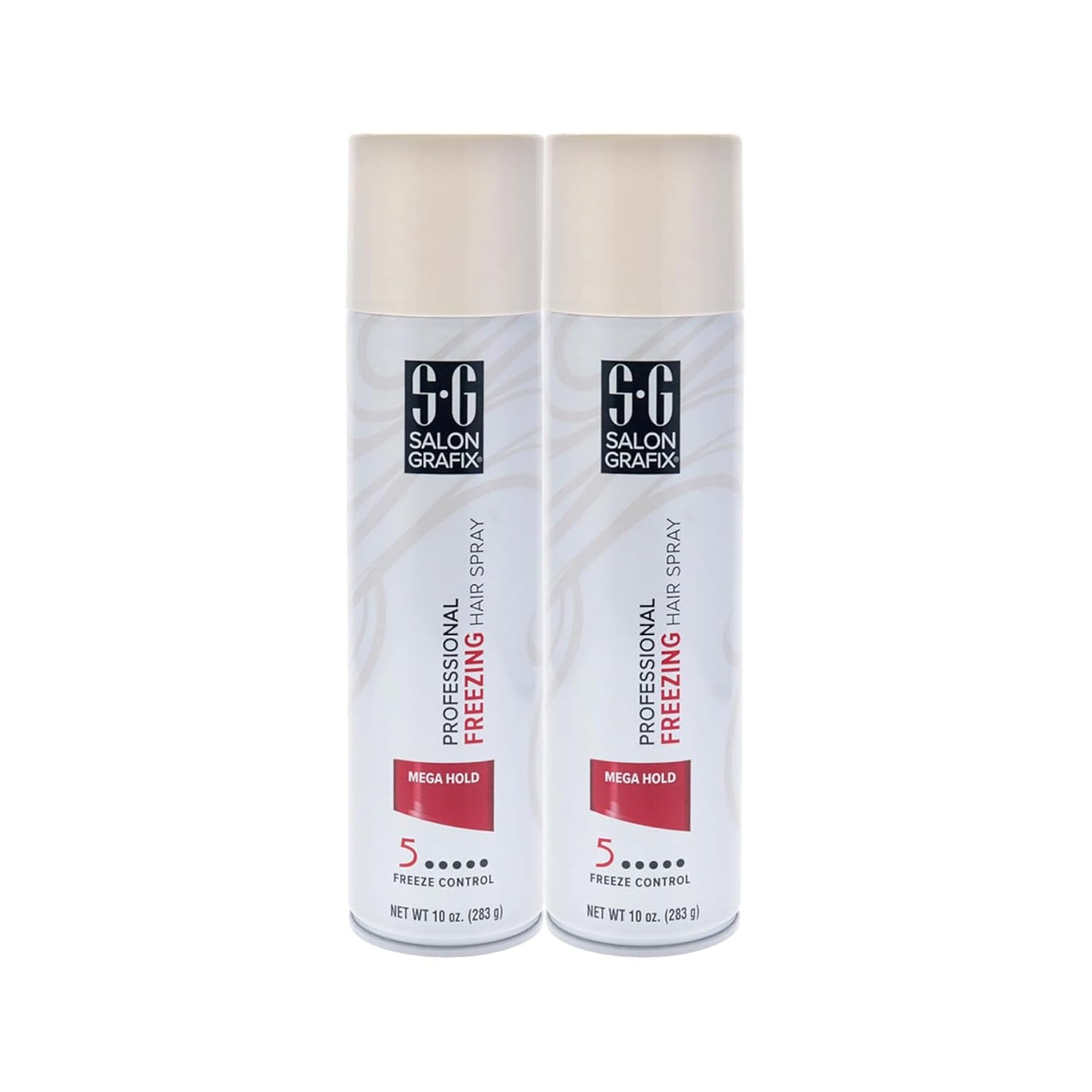 Salon Grafix Freezing Hair Spray Mega Hold - Quick-Drying Hairspray for Women and Men - Volumizing Formula - Professional Quality Results - 2 pc