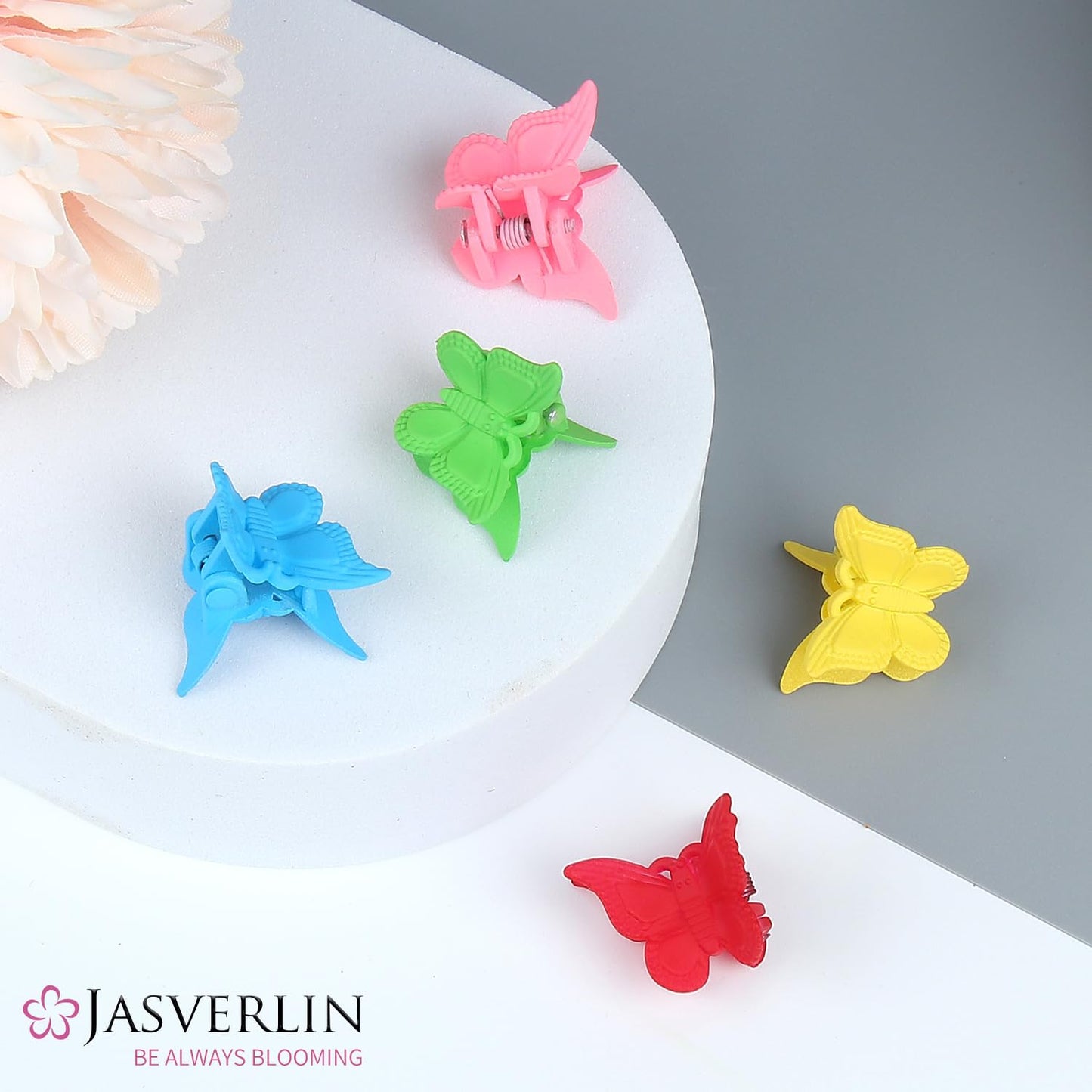 Colorful Mini Butterfly Hair Clips Claw Y2K 90s Cute No Slip Accessories for Women Girls Kids Thin Thick Curly Hair 50 pcs Set Bulk (Basic Color)