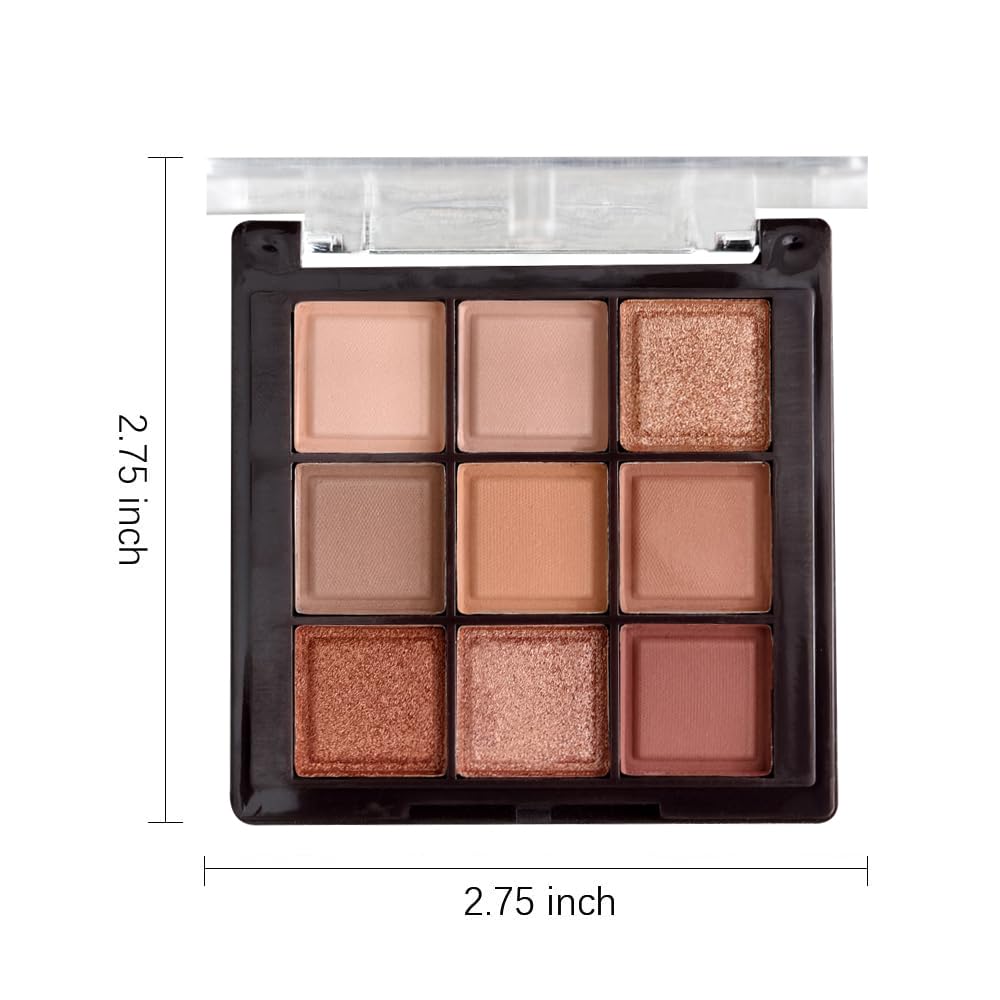 K'APEINE Eyeshadow Palette 9-Colors Nude Eye Shadow Palette Natural Brown Eyeshadows Palette Makeup Cool-Toned Highly Pigmented Eyeshadow for Eyes Long Lasting Naturing-Looking