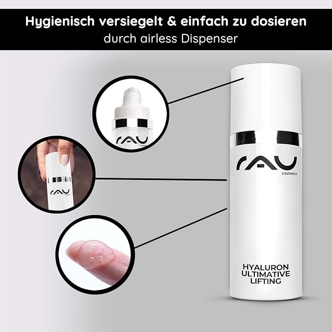 Hyaluron Serum high dose 50ml - Hyaluronic Acid Serum Face - Vegan - Facial Care Men and Women - Anti Aging Hyaluronic Acid Face Serum, Eye Serum - RAU Cosmetics