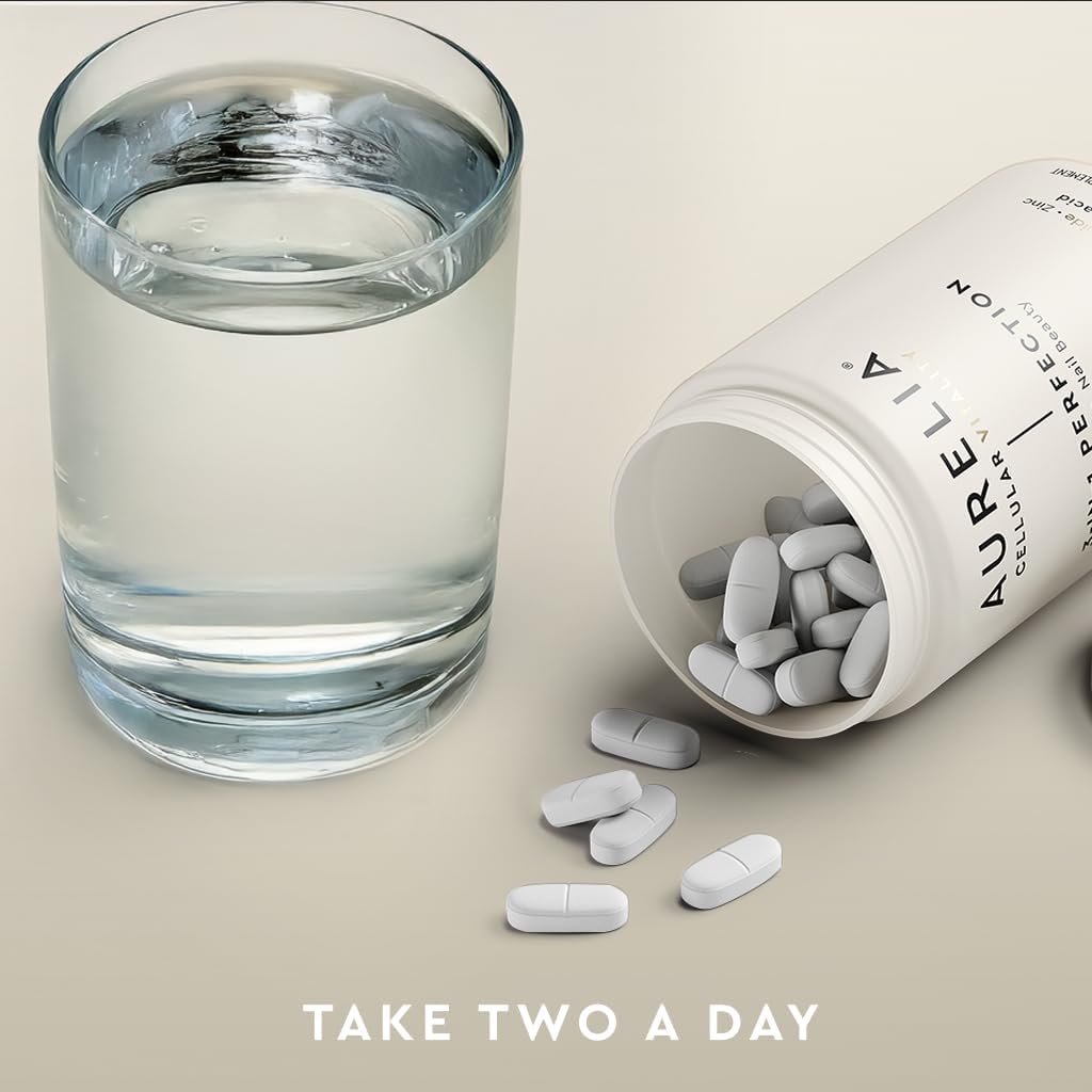 AURELIA 3-in-1 Perfection | Advanced Cellular Anti-Aging Supplement | Boost Collagen Production & Strengthen Hair, Skin, Nails | with Zinc, Resveratrol, Niacinamide & Ergothioneine