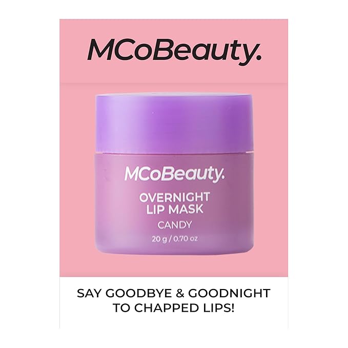 MCoBeauty Overnight Lip Mask - Candy, Hydrating Lip Balm, Vegan, Cruelty Free Cosmetics