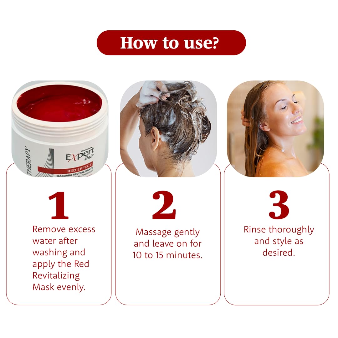 Expert Hair Red Hair Mask (17.63 Fl Oz) - Color Depositing Mask, Nourish and Fix the Color - Toner, Conditioner for Vibrant Hair