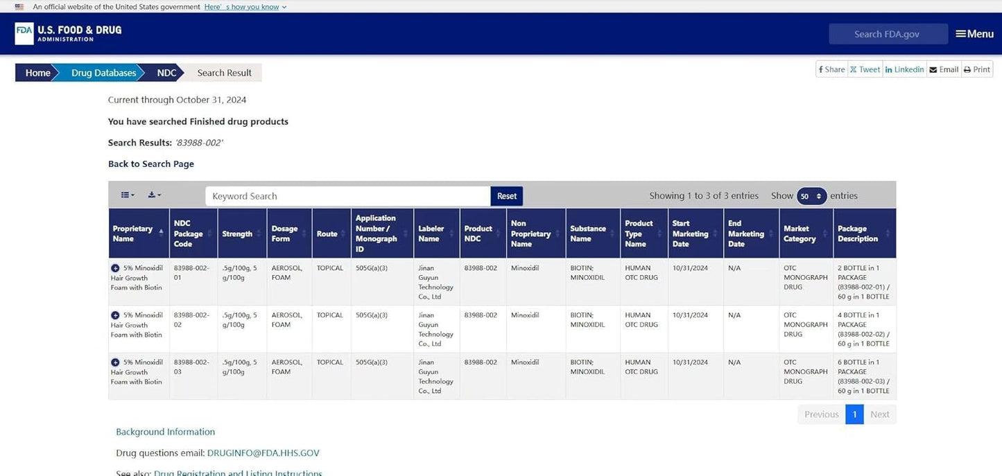 5% Topical Minoxidil Foam, Minoxidil for Men and Women, Infused with Biotin, Hair Growth Treatment, Supports Thicker, Fuller, Healthier Hair & Beard (Foam,6 x 2.11oz,6 Month's Supply)