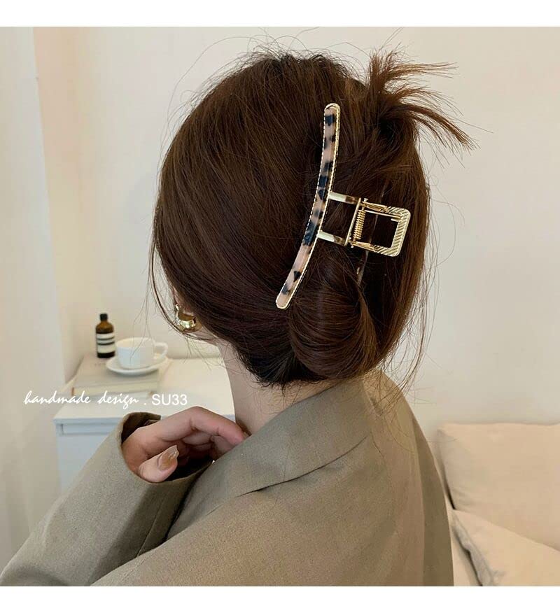 FAELBATY Big Butterfly Hair Claw Clips for Women - 4.7" Acetate and Metal Hair Accessories for Long, Thick Hair (3 Pcs)