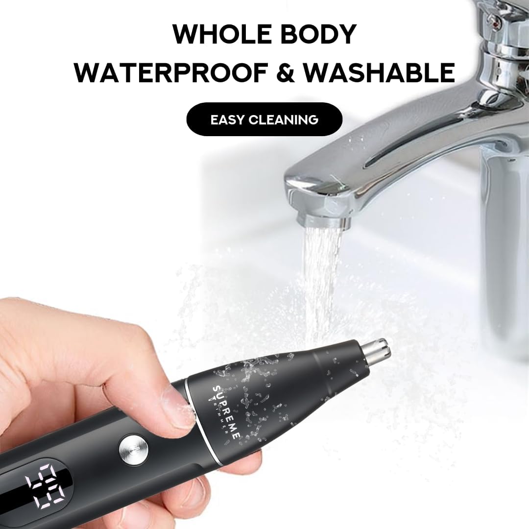 Supreme Trimmer All-in-One Waterproof Multigroomer for Men | Beard, Body, Pubic & Nose Hair Trimmer Kit | No-Nick LCD Grooming Clippers, Rechargeable Full Body Shaver | SMG3030
