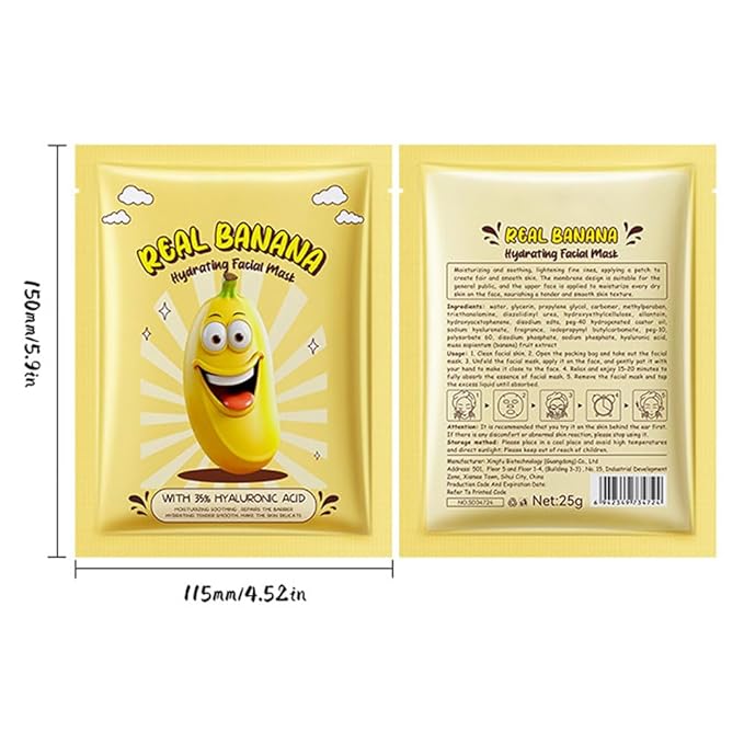 8 Pack Fruit Facial Mask Set โ Hydrating & Brightening Combo Face Masks for All Skin Types, Natural Sheet Masks Gift Set, Hypoallergenic Spa Skincare for Women/Men, Soothe Sensitive Skin (8 Pcs-Set01)