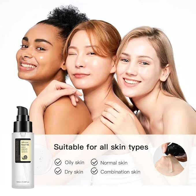 100ML Snail Mucin Serum,96% Advanced Snail Mucin Power Essence,Snail Mucin Repair Dark Spots,Hydrating and Moisturizing Snail 96%,Snail Mucin Essence for Face,Improve Skin Vitality